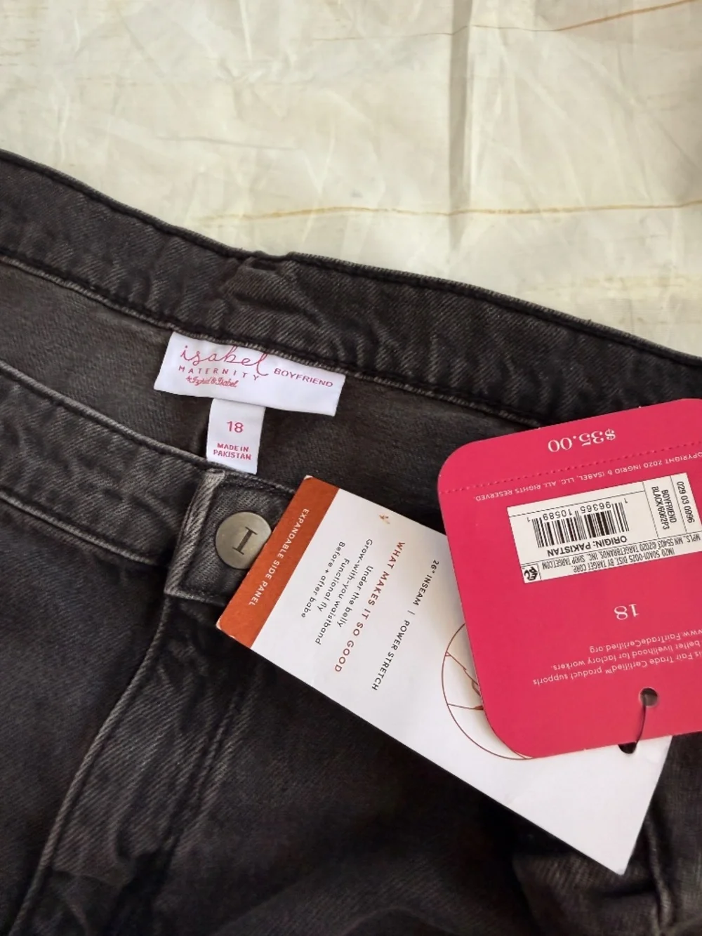 Isabel Maternity Boyfriend Jeans | 18 | NWT | Relaxed Fit Maternity Denim - Picture 6 of 9